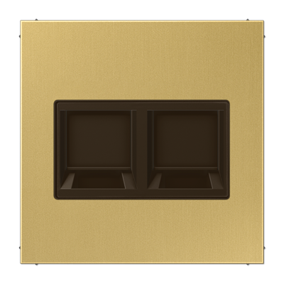 Jung ME1969-25WEC cover (latched) for modular jack sockets 2-way, EMT, AMP, MTRJ, brass, LS series, brass classic
