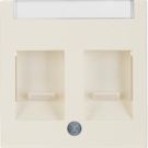 Berker 11818982 Centre piece with dust protection sliders and labelling field white, glossy Berke