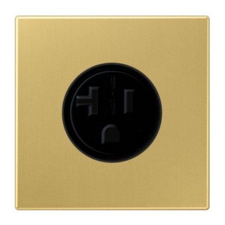 Jung ME2521-20C socket, US standard NEMA, 20 A 125 V ~, screw terminals, without claws, brass, LS series, brass classic