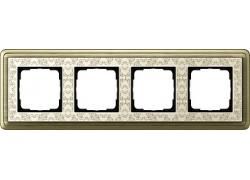 Gira 0214663 4-way cover frame ClassiX Art Bronze/Cream white