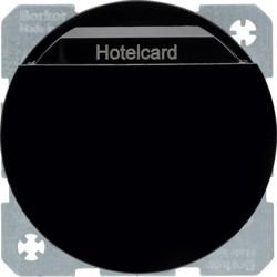 Berker 16402045 Relay switch with central piece for hotel card black, glossy Berker R.1/R.3
