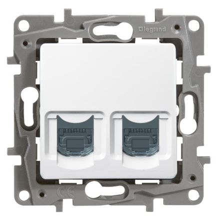 Legrand 664776 data socket Niloe 2-way RJ45 6STP ultra white white, (white)