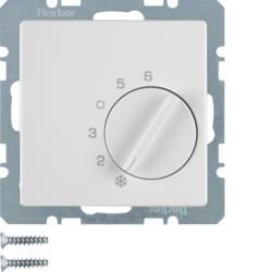 Berker 20266089 Temperature controller with changeover switch and central piece polar white including Berker Q.1/Q.3