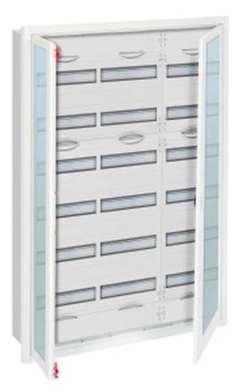 ABB Striebel & John U73TR6 small distribution board, flush-mounted 6-row, with frame and door, 2CPX071734R9999