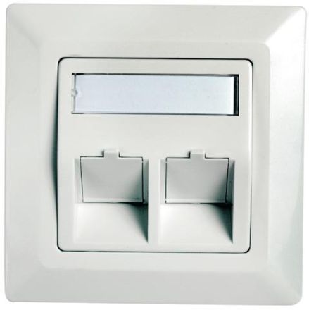 Telegärtner H02010A0040 for 2xRJ45 UP/50 Br alpine white module holder 80x80mm
