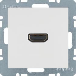 Berker 3315438989 High Definition socket with 90° plug connection polar white, glossy Berker S.1/