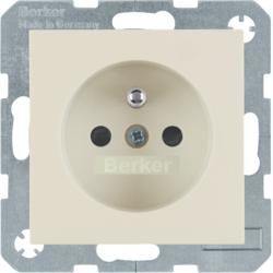 Berker 6765768982 socket with protective contact pin white, glossy Berker S.1