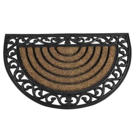 Siena Garden 548191 rubber mat Impalla semi-circular, rubber/coconut black/natural, with coconut fibre 45x75 cm
