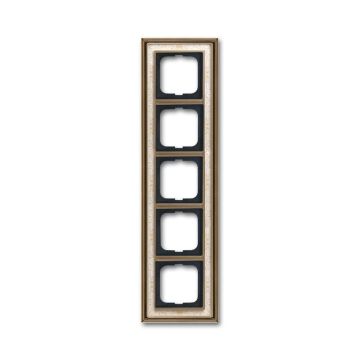 Busch-Jaeger 1725-846 cover frame, 5-way frame antique brass decor ivory white