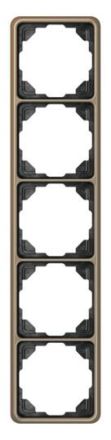 Jung CD585GB frame 5-way, vertical and horizontal mounting, anodised aluminium, CD 500, gold-bronze