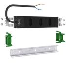 ABN ABNPE303P02 EURO 3-way rotating media socket SCHUKO