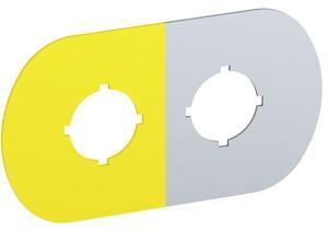 ABB Stotz-Kontakt MA6-1006, label plate 2 mounting positions plastic black-silver Pos.1 yellow, 1SFA611930R1006