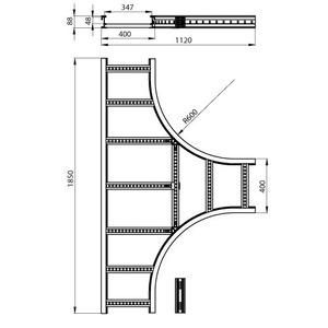 Unex 67419-04 grey RAL7035 85x400 R600 U23X T-branch
