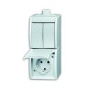 Busch-Jaeger 2601/5/20EW-54-503 Combination SCHUKO® socket, with rocker switch, series connection alpine white
