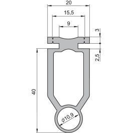 Sommer 3680 Safety contact strip optical without sealing lip