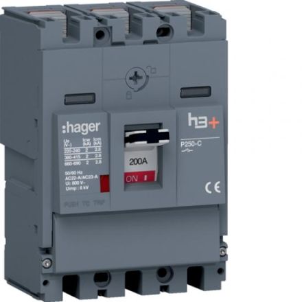 Hager HCT200AR h3+ P250 3 pole 200A FTC load break switch