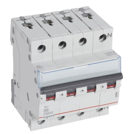 Legrand 404137 Circuit breaker TX3 B6A 3P+N 10KA 4M