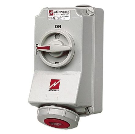 Mennekes 5672A switchable 16A 5-pole 6h 400V IP67 wall socket