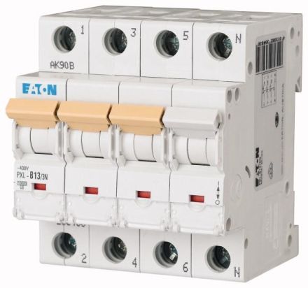 Eaton PXL-B13/3N miniature circuit breaker, 13A, 3p+N, B-Char, 236483
