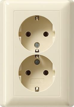 Gira 078201 double SCHUKO compact Standard 55 cream white