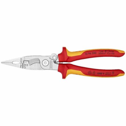 Knipex 0307511 VDE installation pliers with opening spring head, chrome. (1396200)