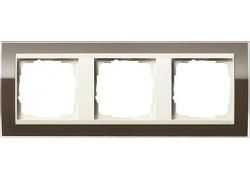Gira 0213761 3-way cover frame for cream white Gira Event Clear Brown