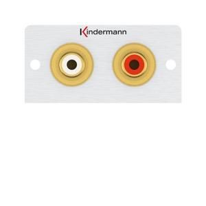 Kindermann 7444000510 Audio L/R 2xCinch with cable breakout connection panel half panel 50x50mm
