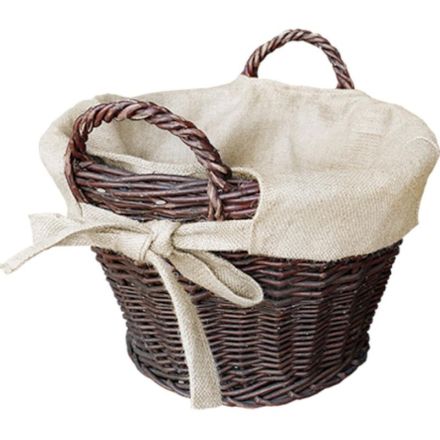 Siena Garden 01015.10/RL wicker basket L Ø60x39cm dark hera jute 2 handles