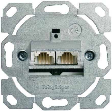 Telegärtner J00020A0502 AMJ45 8/8 UP/0 2xRJ45 without central plate data socket Cat6A ISO