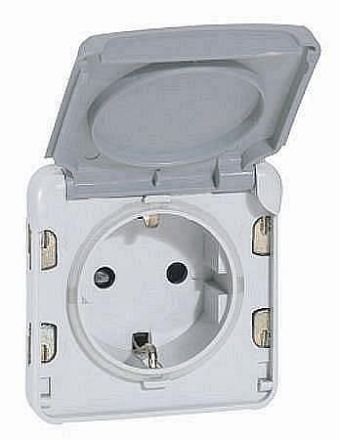 Legrand 069641 socket 69641 1-way FR AP Plexo IP44 white, (beige)