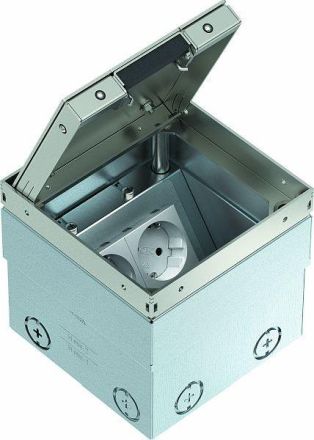 OBO Bettermann 7368326 m.2-way VDE socket stainless steel A2 floor socket complete
