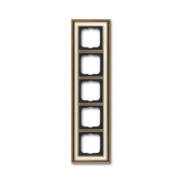 Busch-Jaeger 1725-848 cover frame, 5-way frame brass antique ivory white