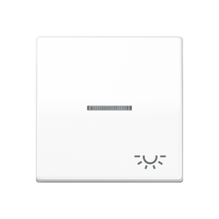Jung ABAS591KO5LWW rocker switch 1-way with light guide, symbol light, Duroplast antibacterial, AS series, alpine white
