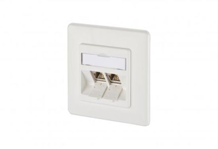 METZ CONNECT 2xRJ45 E-DATModul Cat.6 8/8 (8) UP data connection box pure white, 1309121002-E