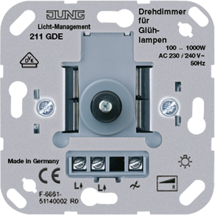 Jung 211GDE rotary dimmer, 100 ... 1000 W