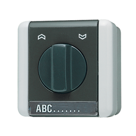 Jung 834.10W blind rotary switch, 1-pole (1 drive), 10 AX 250 V ~, with label field, IP 44, WG 800