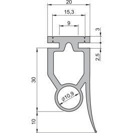 Sommer 3682 Safety contact strip optical with sealing lip