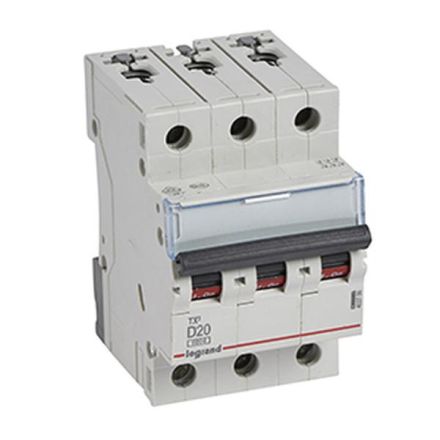 Legrand 403756 Circuit breaker TX3 D20A 3-pole 6kA 3M