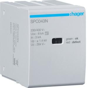 Hager SPC043N T3 N-PE Uc 264V In 3kA Uoc 6kV plug-in module