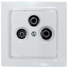 Eltako 30055840 TV55E/3-wg pure white glossy TV/RF/SAT cover