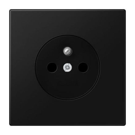 Jung LS1520FKISWM socket, French/Belgian system, 16 A 250 V ~, without claws, integrated increased contact protection, SAFETY+, LS series, graphite black matt