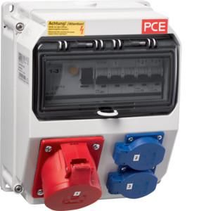 Hager ZAY16Z socket combination 1xCEE32A 2xSchuko 160x100x710