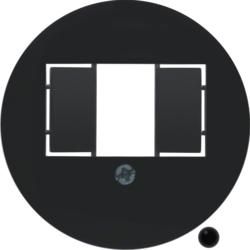 Berker 104001 central piece with TAE cut-out black, glossy 1930/Glass/Palazzo