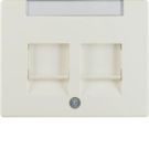 Berker 11820002 Centre piece with dust protection sliders and labelling field white, glossy Berke