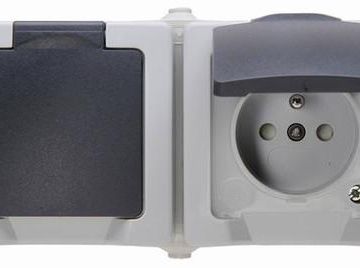 Kopp 137156005 NAUTIC 2-way IP44 grey surface-mounted housing