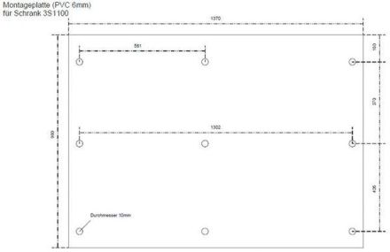 GSAB 3M1100 for standard cabinet 3S1100 PVC 6mm mounting plate