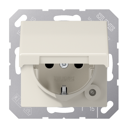 Jung ABAS1520KL SCHUKO socket, 16 A 250 V ~, hinged lid, Duroplast antibacterial, AS series, white