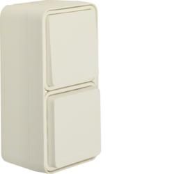 Berker 47803512 Combination changeover switch/SCHUKO socket with hinged cover AP polar white matt B