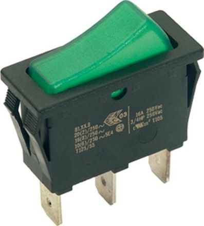 Bachmann 924.114 rocker switch 1-pole black/green