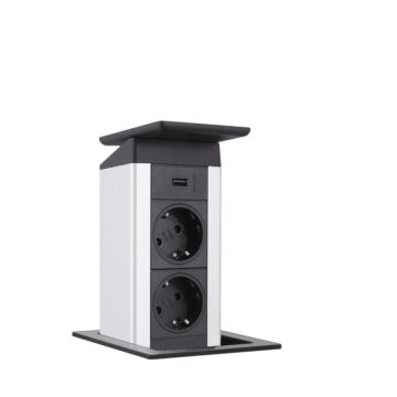 EVOline PORT-PUSH-USB.ED Port Push with USB, stainless steel look